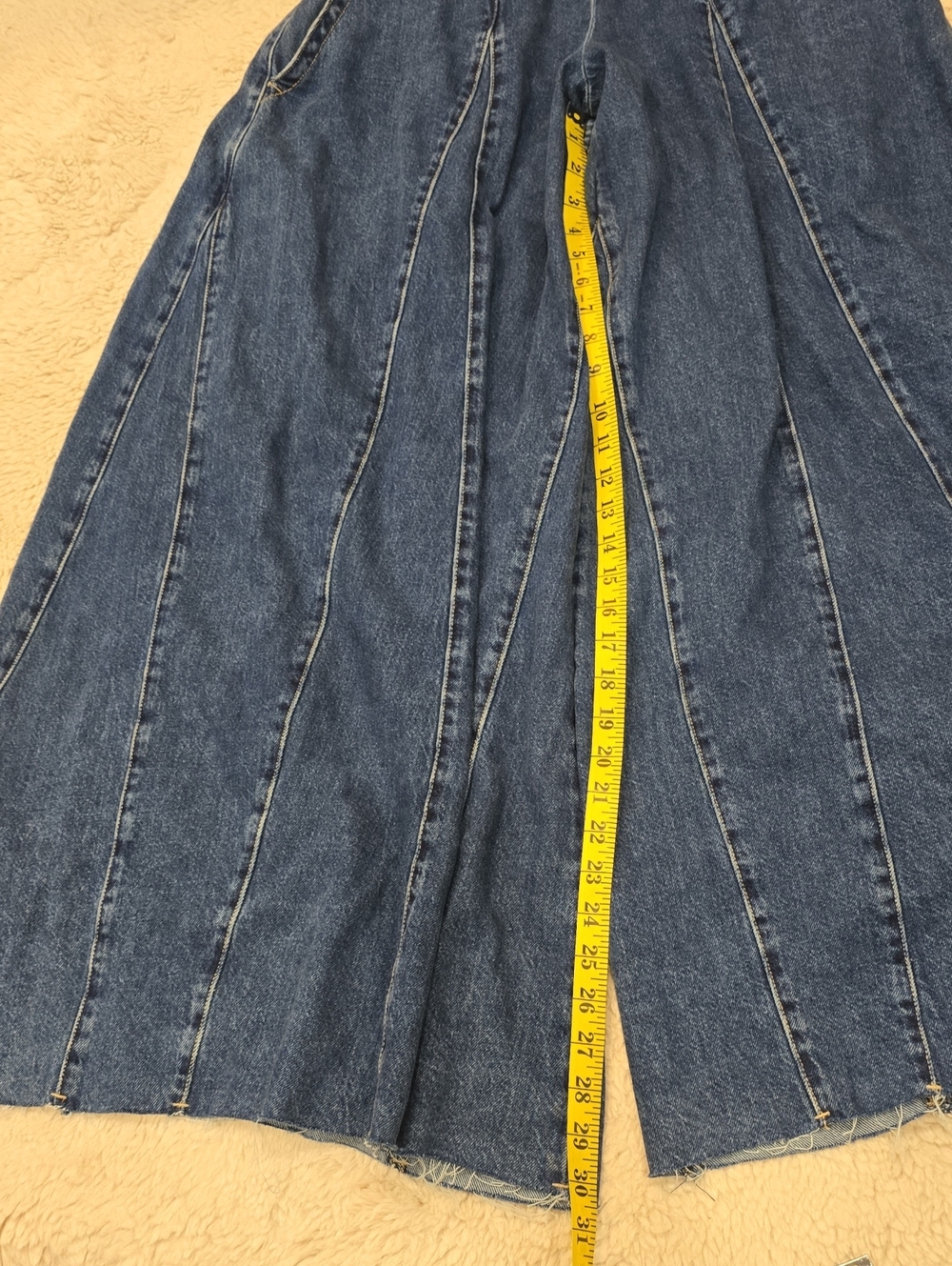 We The Free Halter Denim Wide-Leg Overalls in Blue - Picture 8 of 10